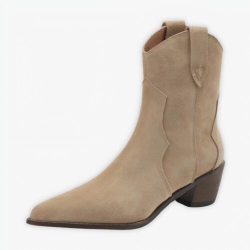 Santiag beige et élégante à talon