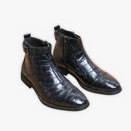 Santiag crocodile homme chic au style luxueux sur fond gris