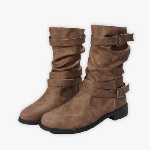 Santiag hiver chaude et élégante sur fond gris