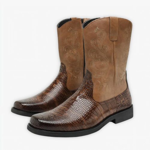 Santiag homme chic au style luxueux sur fond gris