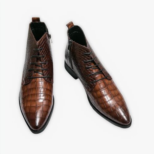 Santiag homme crocodile élégante et raffinée sur fond gris