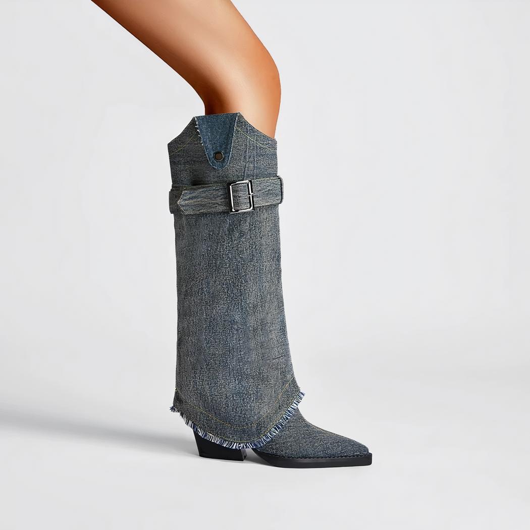 Santiag en jean ample et vintage – Image 2