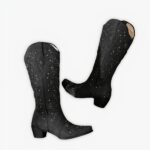 Santiag strass noire et élégante sur fond gris